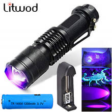 UV LED Flashlight Ultraviolet Torch zoomable Mini UV Black Light Pet Urine Stains Detector Scorpion Hunting  Use 14500 battery 2024 - buy cheap