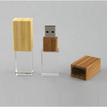 Lápiz de memoria USB 2,0, Pen Drive de 4GB, 8GB, 16GB, 32GB, regalo de boda, logotipo creativo personalizado 3D, cristal de madera, nuevo 2024 - compra barato
