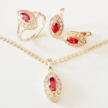 Conjunto de joias luxuosas para casamento, em ouro rosê, nova moda feminina, colar e brinco, conjuntos de joias 2024 - compre barato