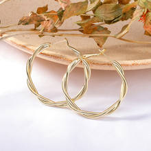 Fashion Hoop Earrings For Women Alloy Ear Post Earrings Gold Circle Earring Jewelry Gift 2024 - buy cheap