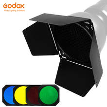 Godox BD-04 Barn Door+Honeycomb Grid + 4 Color Filter For Bowen Mount Standard Reflector Photography Studio Flash Accessories 2024 - buy cheap