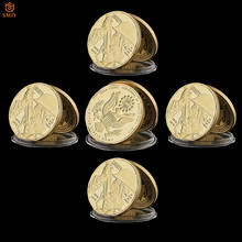 Moeda de desafio militar dos eua (1918-2018) 5 peças, banhada a ouro, liberdade do soldado, centenal moedas, coleção de valor 2024 - compre barato