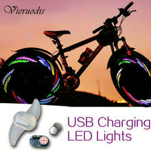 Bike Luminous Wheel Spokes USB Charging LED Lights Lamps New Cycling Riding Spokes Light With Seven Super Bright RGB Blue Led 2024 - buy cheap