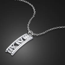 Personality 100% 925 Sterling Silver Necklace Roman Numerals Pendant Chain Choker For Women Fashion Jewelry Gift 2024 - buy cheap