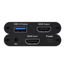 HDMI-Compatible con USB3.0 1080P/60Hz, tarjeta de captura de vídeo para juegos, transmisión en vivo, con entrada de micrófono para PS4/XBOX/Switch/cámara 2024 - compra barato