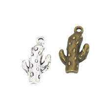 20pcs Wholesale Two Color Cactus Charms Alloy Metal Small Pendants For DIY Handmade Jewelry Accessories Making 17*10mm 2024 - buy cheap