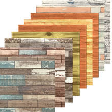 Papel de parede 3d estilo mediterrâneo, adesivo vintage com listras de madeira para decoração de casa e sala de estar, 29 estilos 2024 - compre barato