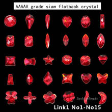 Siam-diamantes de imitación de cristal checo de 20p, para manicura 3D con espalda plana, rueda decorativa, artesanal, sin hotfix 2024 - compra barato