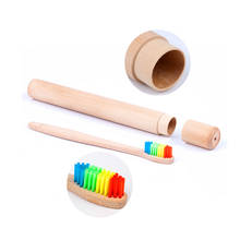 Escova de dentes de bambu 1 peça + 1 peça de tubo de bambu ecológico, estojo de viagem, cabeça macia, conjunto de escova de dentes, 2 peças de embalagem 2024 - compre barato