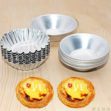 Reusable Nonstick Ripple Aluminum Alloy Egg Tart Mold Flower Shape Cupcake Muffin Baking Cup Tartlets Pans  Cake Mould 10pcs/lot 2024 - buy cheap