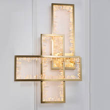Luces de pared de cristal de diseño creativo para sala de estar, candelabro moderno dorado para dormitorio, CA de 110V y 220V 2024 - compra barato