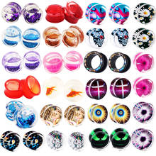 Saddle Ear Gauges Flesh Tunnels Acrylic Earrings Plugs Piercing Cartilage Double Flared Ear Stretcher Set Body Jewelry 2pcs 2024 - buy cheap