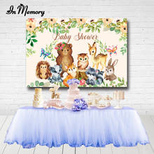 InMemory Flowers Cartoon Animals Woodland Party Backdrops Baby Shower Newborn 1st Birthday Photography Backgrounds Customized 2024 - buy cheap