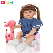 Muñeca realista de silicona de cuerpo completo para niños, juguete de bebé de 55 CM, 22 pulgadas, resistente al agua, regalo de cumpleaños, Educación Temprana 2024 - compra barato