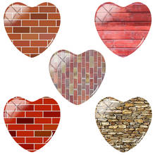 TAFREE Heart shaped Vintage Brick Textured Pattern 25mm DIY Glass Cabochon Pattern Jewelry Accessories TX299 2024 - buy cheap