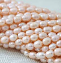 Jewelry Free Shipping  Natural pink freshwater pearl 7-8mm rice beads women jewelry 15inch 2024 - buy cheap
