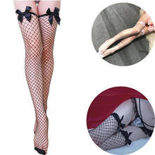 Medias largas de encaje para mujer, calcetines muy por encima de la rodilla, de nailon, con lazo, de Anime Lolita, 1 par 2024 - compra barato