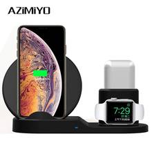 AZiMiYO Wireless Charger 3 in 1 charging Station Stand for Airpods iPhone X XS XR 11 Pro MAX 8 Fast Wireless Charger Dock 2024 - buy cheap