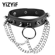 Gargantilla de Punta Negra Unisex, Gargantilla Punk gótica Flexible de cuero PU, collar ajustable, Collar de cuello, gargantilla de Rock harajuku 2024 - compra barato