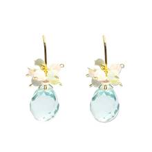 Lii Ji Multi Color Beryl Freshwater Pearl Aquamarine Crystal Drop Beads 925 Sterling Silver Gold Plated Hook Handmade Earrings 2024 - buy cheap