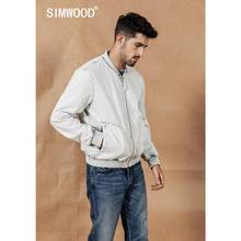 SIMWOOD Vintage Washed Denim Bomber Jacket Men Fashion baseball 100% cotton Indigo coats high quality brand clothing 190409 2024 - buy cheap