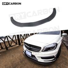 Front Bumper Lip Chin Spoiler Body Kit Carbon Fiber Front Lip Spoiler for Benz A Class W176 RZ Style A180 A200 A260 A45 2013-15 2024 - buy cheap