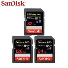 SanDisk-tarjeta SD Extreme Pro para cámara 4k, de alta velocidad, 128GB, 64GB, SDXC, 32GB, SDHC, Max, 170 MB/s, V30, C10, U3 2024 - compra barato