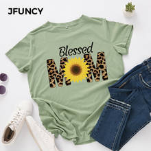 JFUNCY  S-5XL Women T-shirts Female Short Sleeve MOM Tee Tops New Print Woman Casual Tshirt 2020 Summer Cotton T Shirt 2024 - buy cheap