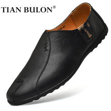 Couro dos homens sapatos casuais marca 2020 italiano mocassins respirável deslizamento em preto sapatos de condução alta qualidade mais tamanho 2024 - compre barato