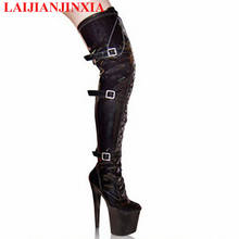LAIJIANJINXIA New Sexy Over The Knee Thigh High Boots 20Cm High Heels Shoes Ladies Platform Heel Boot Pole Dancing Party Boots 2024 - buy cheap