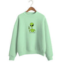 2020 Cute alien V-shaped gesture printed sweatshirt hoodie Korean Hoodies Women Casual Harajuku Loose Fleece Hooded 2024 - buy cheap