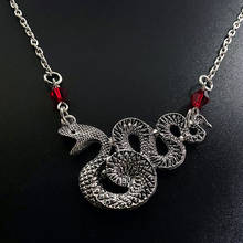 Joyería oscura de moda para mujer, collar gótico con forma de serpiente, colgante de cristal acrílico enredado, joyería de bruja, regalos 2024 - compra barato