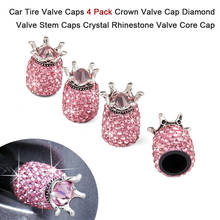 Car Tire Valve Caps 4 Pack Crown Valve Cap Diamond Valve Stem Caps Crystal Rhinestone Valve Core Cap Car Styling 2024 - buy cheap