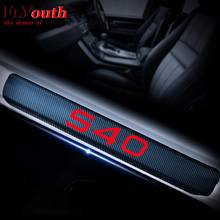 Soleira de porta de carro, adesivo de fibra de carbono 4d refletor para volvo s40, acessórios para auto 4 tamanhos 2024 - compre barato