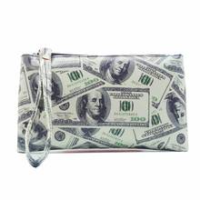 2019 New Fashion Handbags Funny Bill Pattern Men Women Wallets PVC Leather Bag Zipper Small Clutch Coin Purses Phone Wristlet 2024 - buy cheap