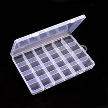 Caja de almacenamiento de plástico transparente, caja organizadora de 24 rejillas, gemas para Nail Art, cuentas de joyería, contenedor de accesorios de Paillette, 1 ud. 2024 - compra barato
