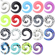 Alisouy 2pcs 1.2-20mm Acrylic Spiral Ear Gauges Fake Ear Tapers Stretching Plugs Tunnel Expanders Earlobe Body Piercing Jewelry 2024 - купить недорого