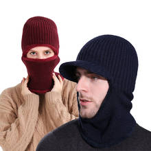 2021 designer de inverno chapéu homem malha preto quente capuz masculino bonés grosso phush viking esqui chapéu de pele nova moda máscara de esqui beanie mulher 2024 - compre barato