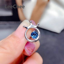 5MM London Blue Topaz Pendant Natural Gemstonr Fine Jewelry for Women Anniversary Party Gift Real 925 Sterling Silver Necklace 2024 - buy cheap