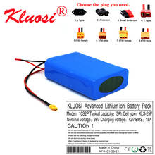 KLUOSI-batería de litio de 36V, 5Ah, 10S2P, 250W, 350W, 450W, 42V, monociclo eléctrico con 15A, BMS, M365 Pro, rango extendido 2024 - compra barato
