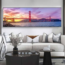 Pósteres e impresiones en lienzo del puente Golden Gate de San Petersburgo, imágenes artísticas de pared de Quadro para decoración de sala de estar, Cuadro 2024 - compra barato
