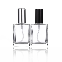 Botella de vidrio transparente para Perfume, pulverizador de 15ML, cuadrados y planos, vacía, portátil, 1 Uds. 2024 - compra barato