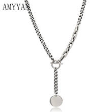 1pcs Fashion Necklace Metal Chain 316L Stainless Steel Silver Color Chain Link Geometric Shape Neck Metal 2024 - buy cheap