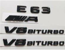 Glossy Black 3D Letters E63 AMG V8 BITURBO Emblems for Mercedes W212 W213 2024 - buy cheap