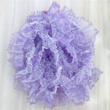 30Yards Embroidery Lace Fabric Pink Sky Blue Purple Trim Ribbon DIY Sewing Applique Collar Ruffle Craft Christmas Guipure Decor 2024 - buy cheap