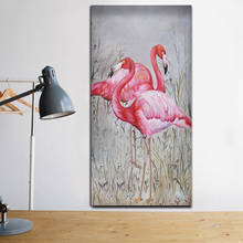 5D Diy Diamond painting Nordic Art pink flamingo full Square round Diamond embroidery Cross stitch picture of RhinestoneZP-1851 2024 - buy cheap