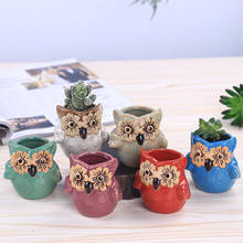 Ceramic Flower Pot Big Flower Eye Owl Animal Bonsai Vase Owl Flowerpot Succulent Plants Holder Desktop Ornaments Home Garden 2024 - buy cheap
