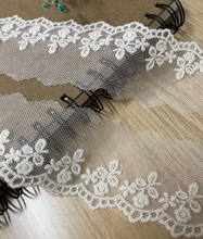 2 Meters 5.5cm Width Beautiful  Off White Cotton Exquisite Handmade DIY Embroidered Flower Lace Trim Fabric Dress Decoration 2024 - buy cheap
