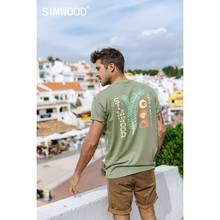 Мужская футболка с художественным принтом SIMWOOD, дышащая футболка из 100% хлопка, подходящая для пары размера плюс, модель SJ120049 на лето, 2020 2024 - купить недорого