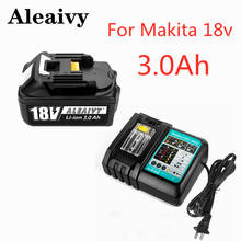 Aleaivy Original 18V 3000mAh For Makita Rechargeable Power Tools Battery with LED Li-ion Replacement LXT BL1860B BL1860 BL1850 2024 - buy cheap